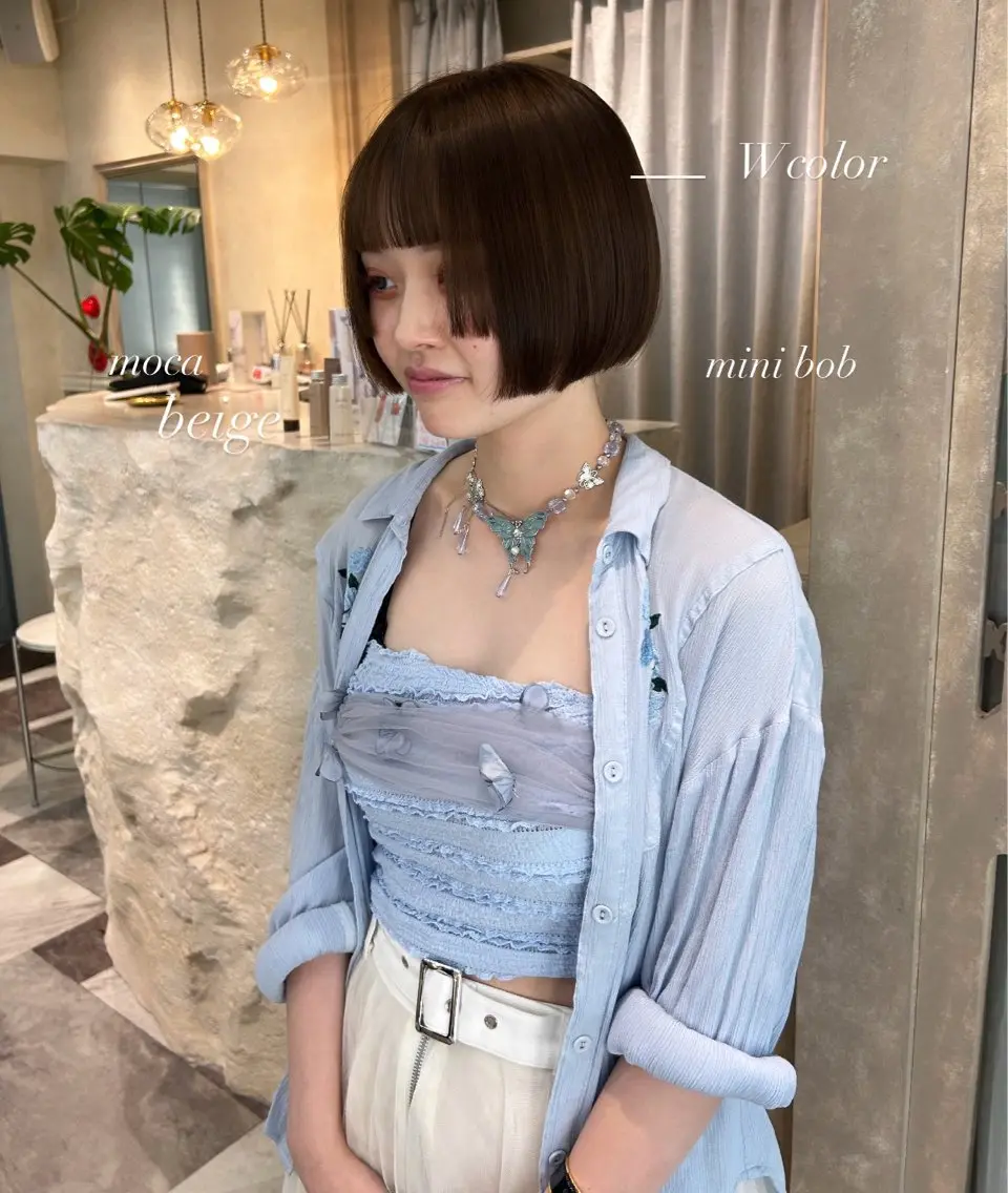 ミディアム Bob/ダブルカラー サナのヘアスタイル