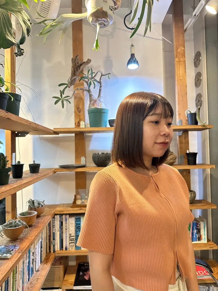 ミディアム カラー ベージュカラー ヘアカラー トリートメント コミヤ ミズホのヘアスタイル