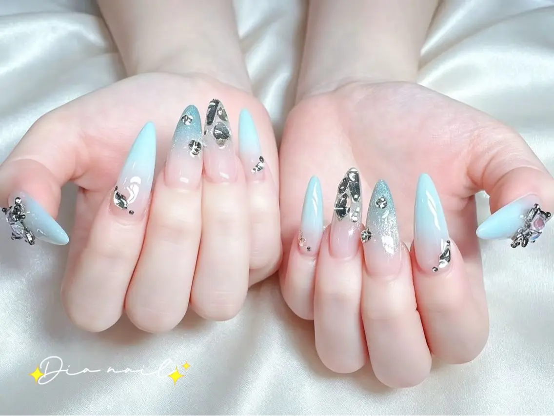 ネイル フットネイル 韓国ネイル レース マグネットネイル ニュアンスネイル ハンドネイル Dia nail サロンのネイルデザイン