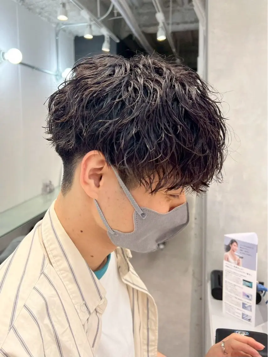 メンズ りき カラー縮毛 レディースも可能のヘアスタイル