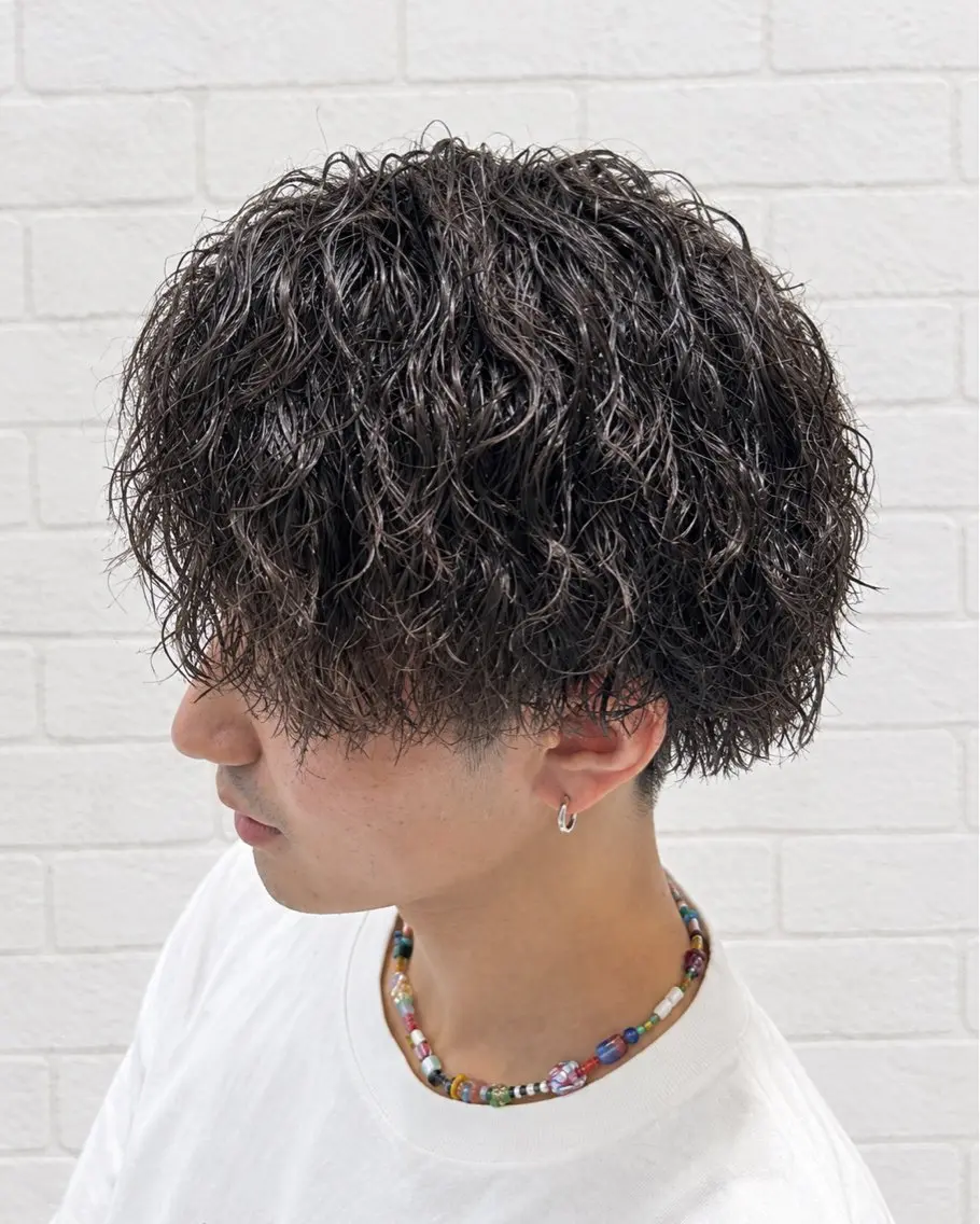 ミディアム パーマ カット パーマ トリートメント 小沼 正悟のヘアスタイル