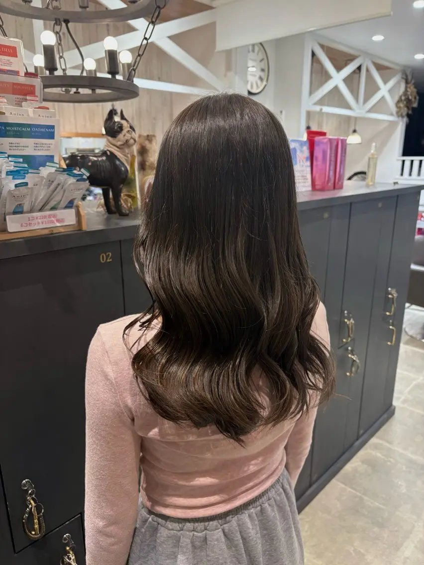 セミロング オレンジブラウン 田村 亜衣華のヘアスタイル