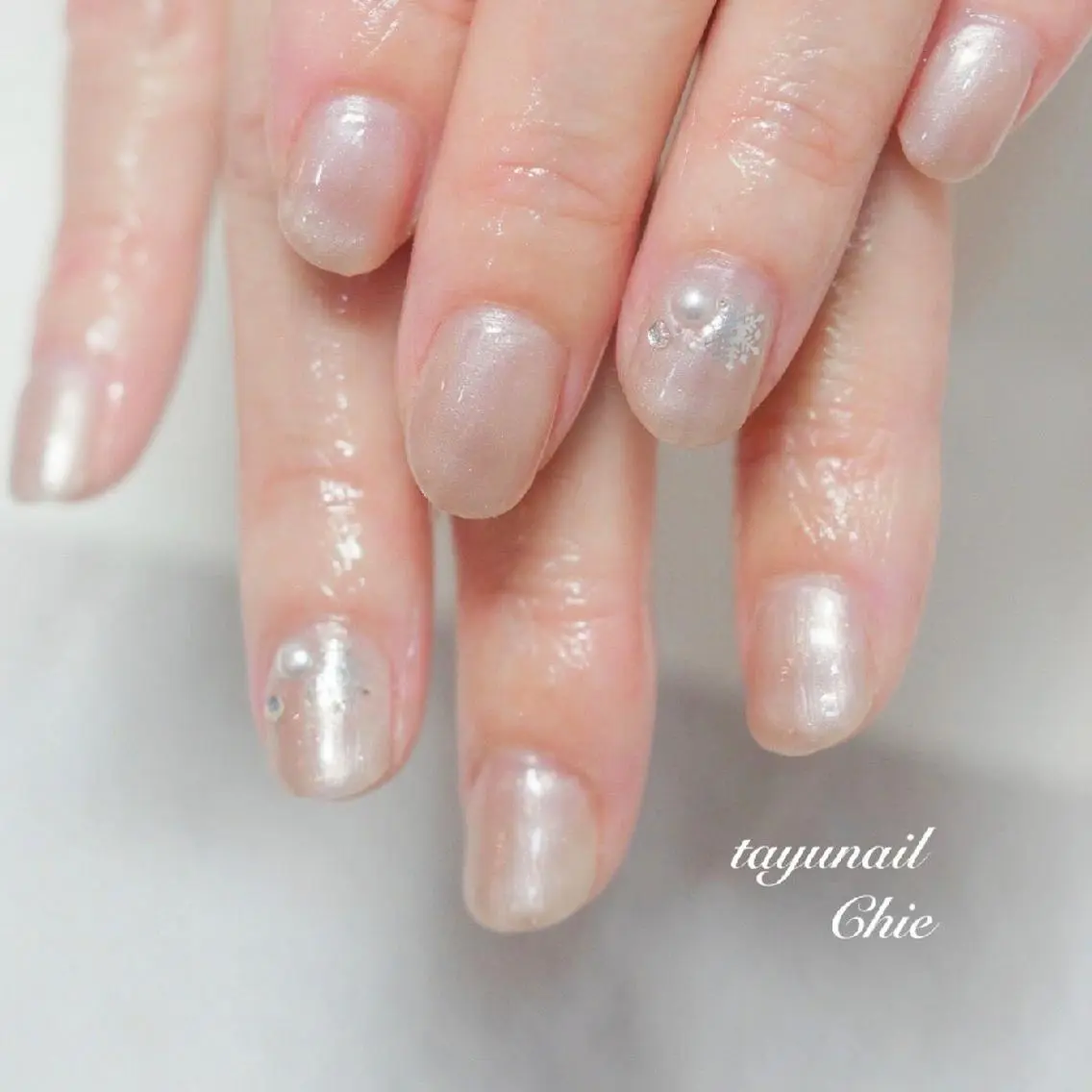 ネイル アートネイル ブルー ジェルネイル パラジェル 冬ネイル ネイルサロン 【たゆnail】のネイルデザイン