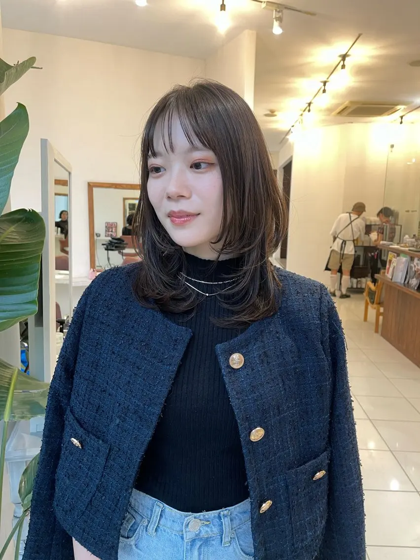 ミディアム カラー レイヤーカット カット ヘアカラー トリートメント 丁寧なカウンセリング 🌿KENTA🌿のヘアスタイル