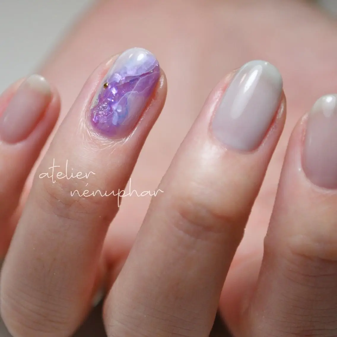 ネイル ニュアンスネイル パープル nénuphar misaのネイルデザイン