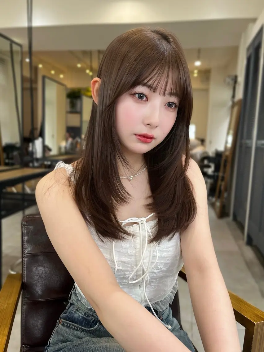 ミディアム パーマ ヘアアレンジ 🌻似合わせレイヤー ／骨格補正カット🍀のヘアスタイル