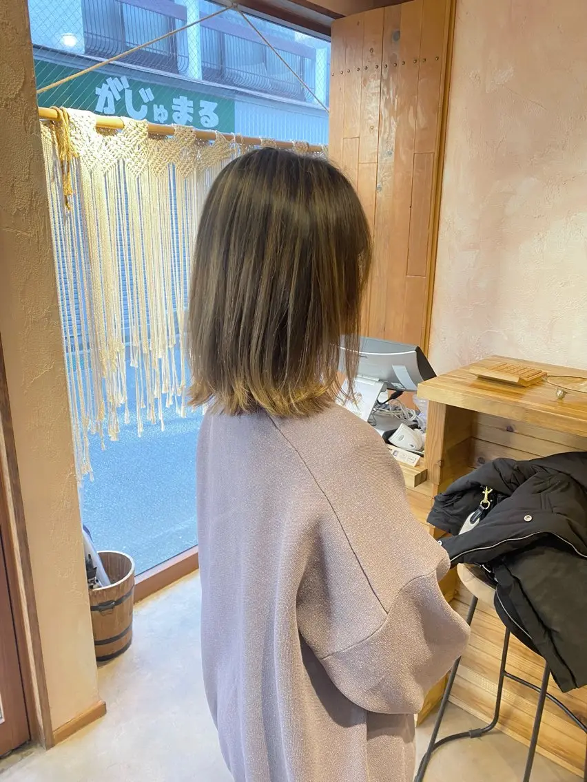 ミディアム カラー ヘアカラー 髪質改善 🧶小林賢人のヘアスタイル