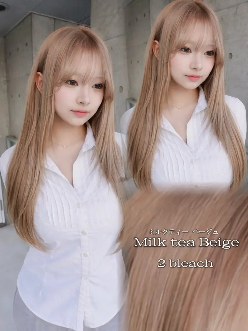 ロング カラー ブリーチ ダブルカラー ハイトーンカラー イルミナカラー ブリーチなしカラー ヘアカラー トリートメント 表参道/透明感カラー 韓国ヘア長田雄希のヘアスタイル