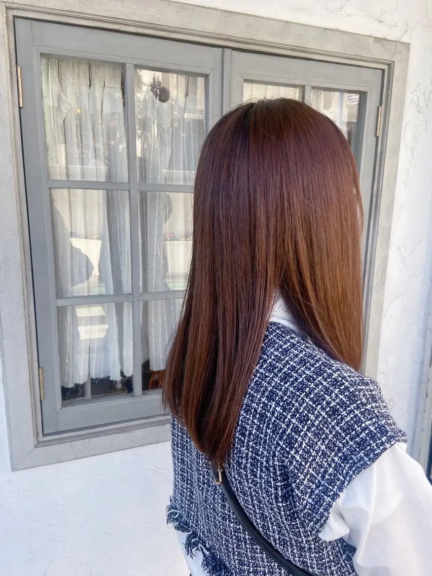 セミロング 髪質改善 縮毛矯正 酸性ストレート アメリラブヘアー 土屋 洋平のヘアスタイル