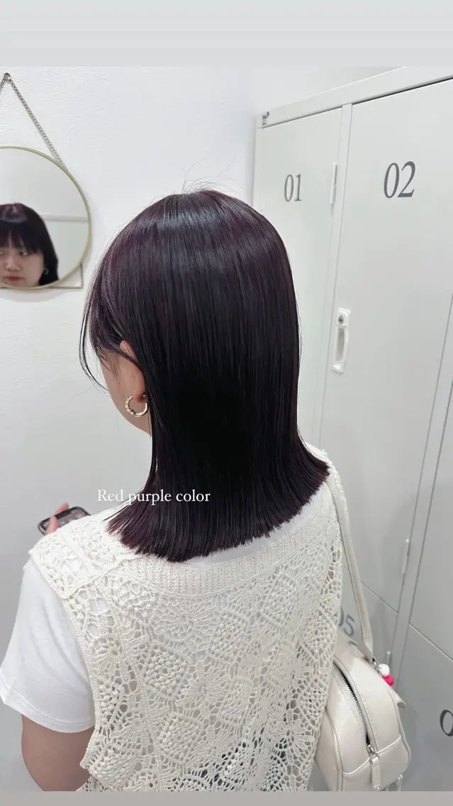 ミディアム カラー パープルカラー レッドカラー カット ヘアカラー トリートメント 🫧SOYON non🫧のヘアスタイル