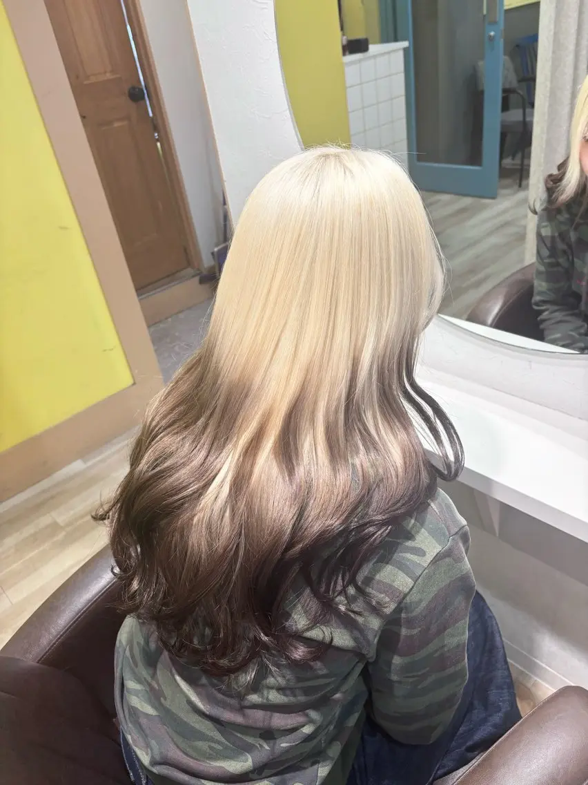 ロング カラー ヘアカラー トリートメント ヘッドスパ 【ハイトーン特化】 🦋森山陽向/大宮のヘアスタイル