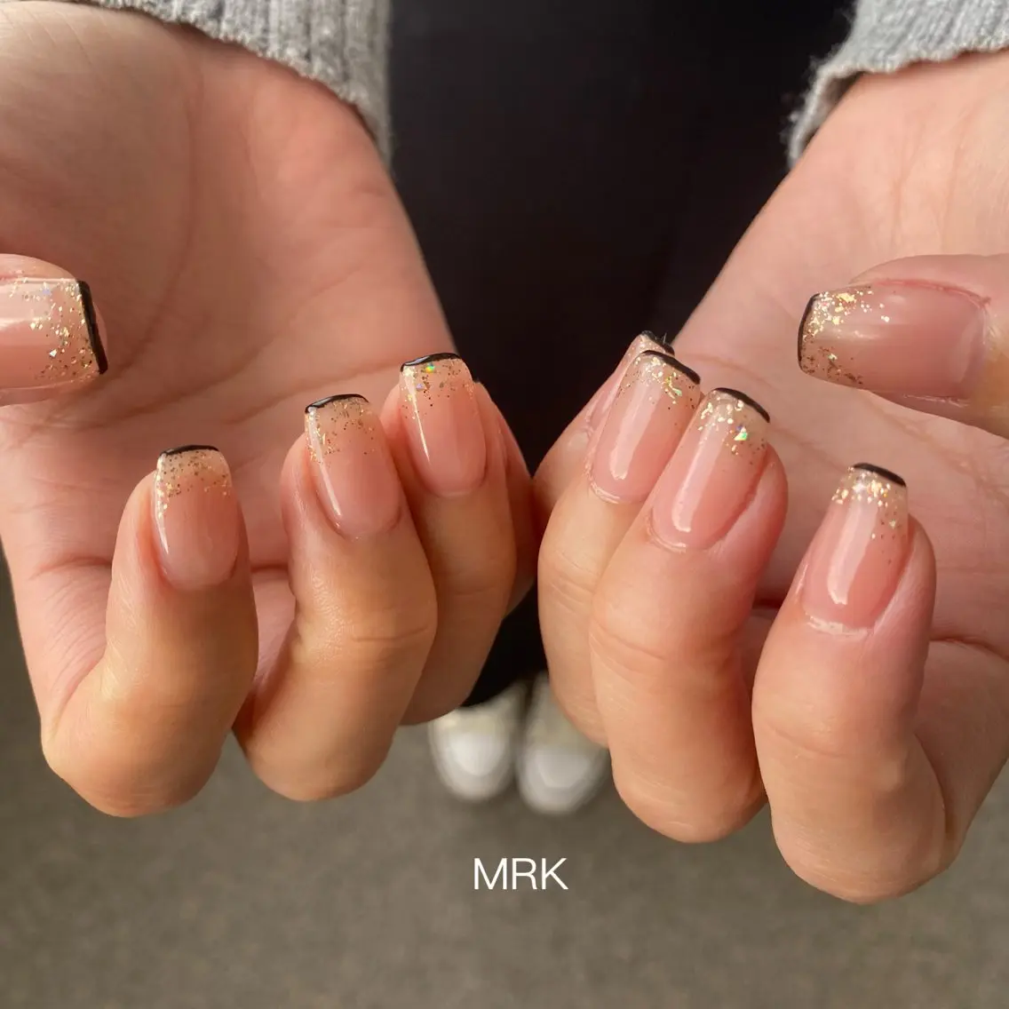 ネイル フレンチネイル ミラーネイル 持ち込み ニュアンスネイル オフィスネイル MARUKO nailのネイルデザイン