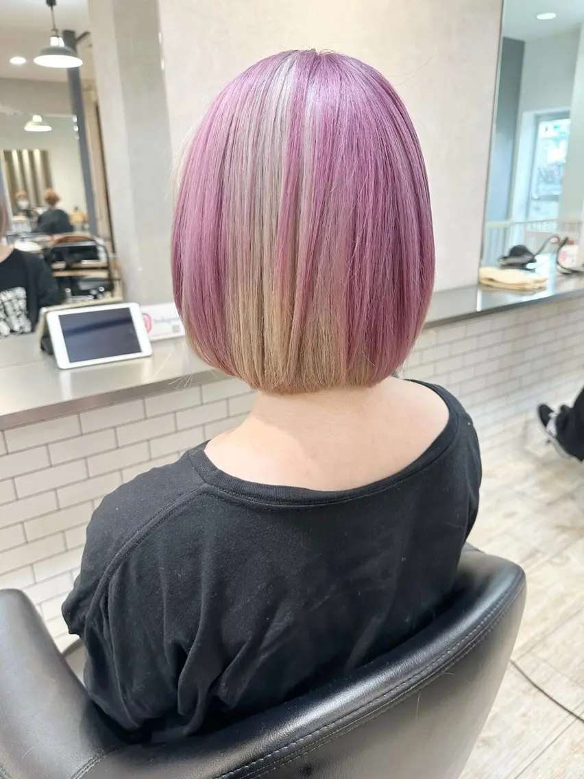 ミディアム カラー レイヤーブリーチ特化 ホワイト専門/岸のヘアスタイル