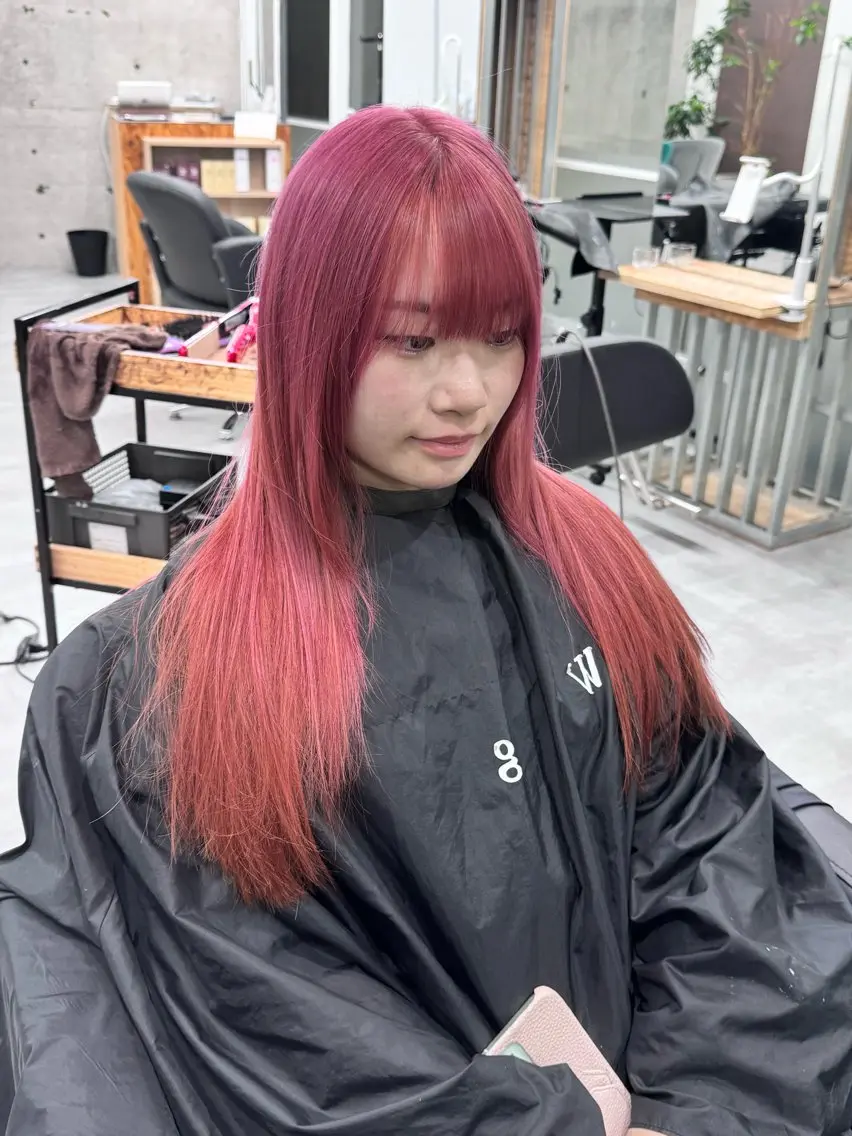 ロング カラー ピンクカラー ヘアカラー トリートメント 艶髪✨ブリーチ職人 yasuのヘアスタイル