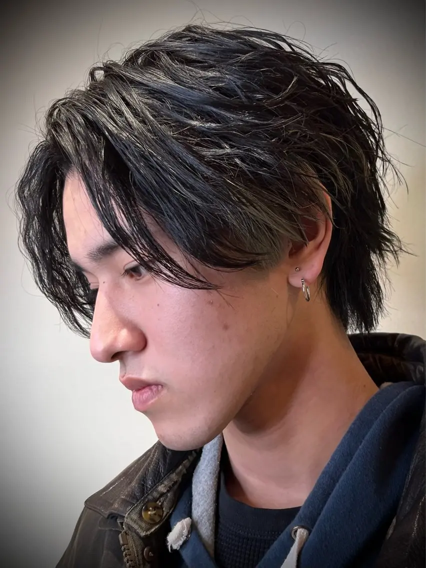 ミディアム パーマ メンズ カット パーマ トリートメント 渋谷 YUUKIのヘアスタイル