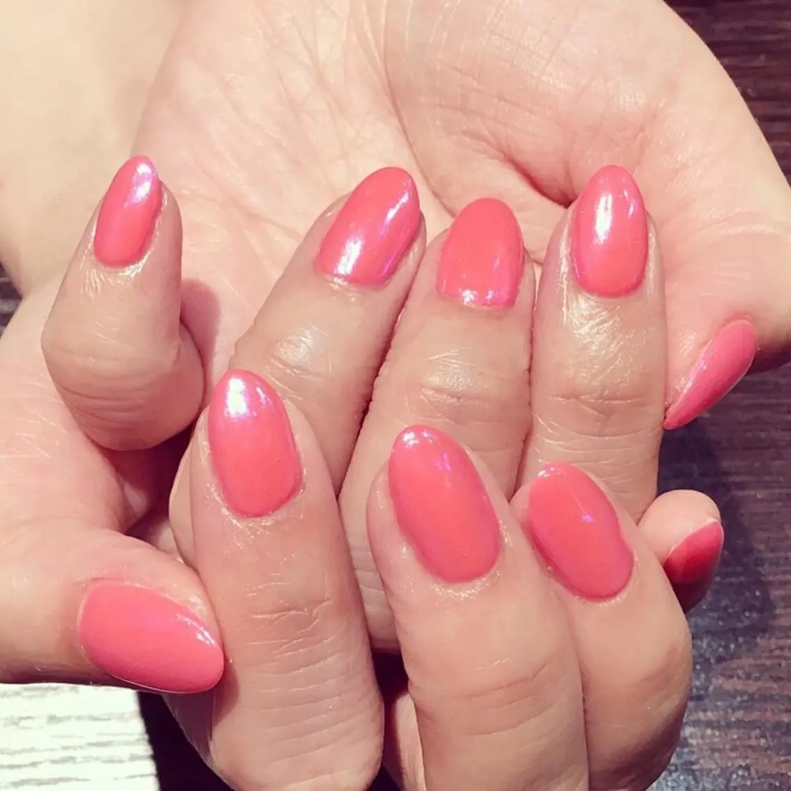 ネイル オーロラネイル ミラーネイル ピンク hair＆nail NO-MUのネイルデザイン