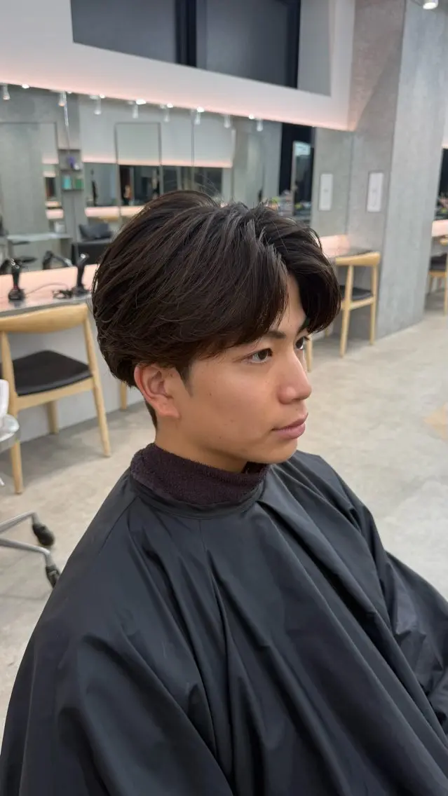 ショート カラー パーマ メンズ キッズ メンズパーマ ニュアンスパーマ 栄💗レイヤーカット |パーマ|haruのヘアスタイル
