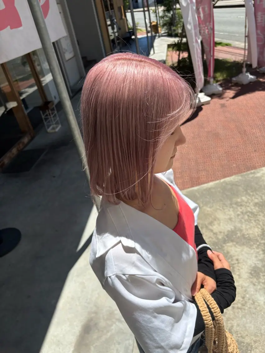 ミディアム カラー ヘアカラー トリートメント 鮫島海斗☆レイヤー☆ ハイトーンのヘアスタイル
