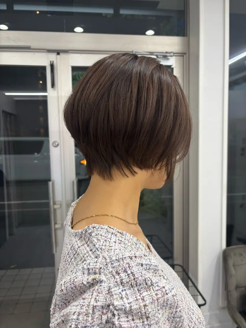 ショート ショートボブ ボブ ショートヘア カット ヘアカラー トリートメント 新村 華奈絵のヘアスタイル