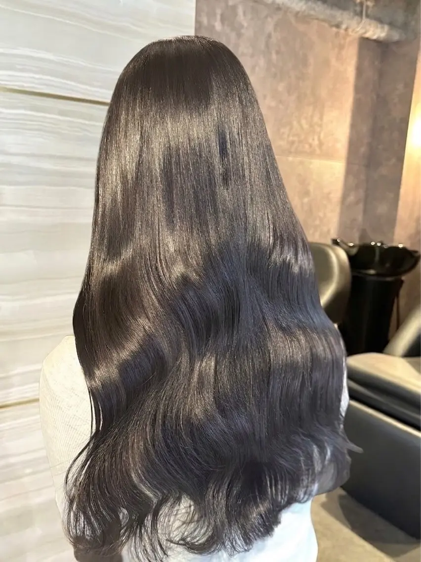 ロング カラー ヘアカラー 🎀🎶はがりな ワンカラー💝のヘアスタイル