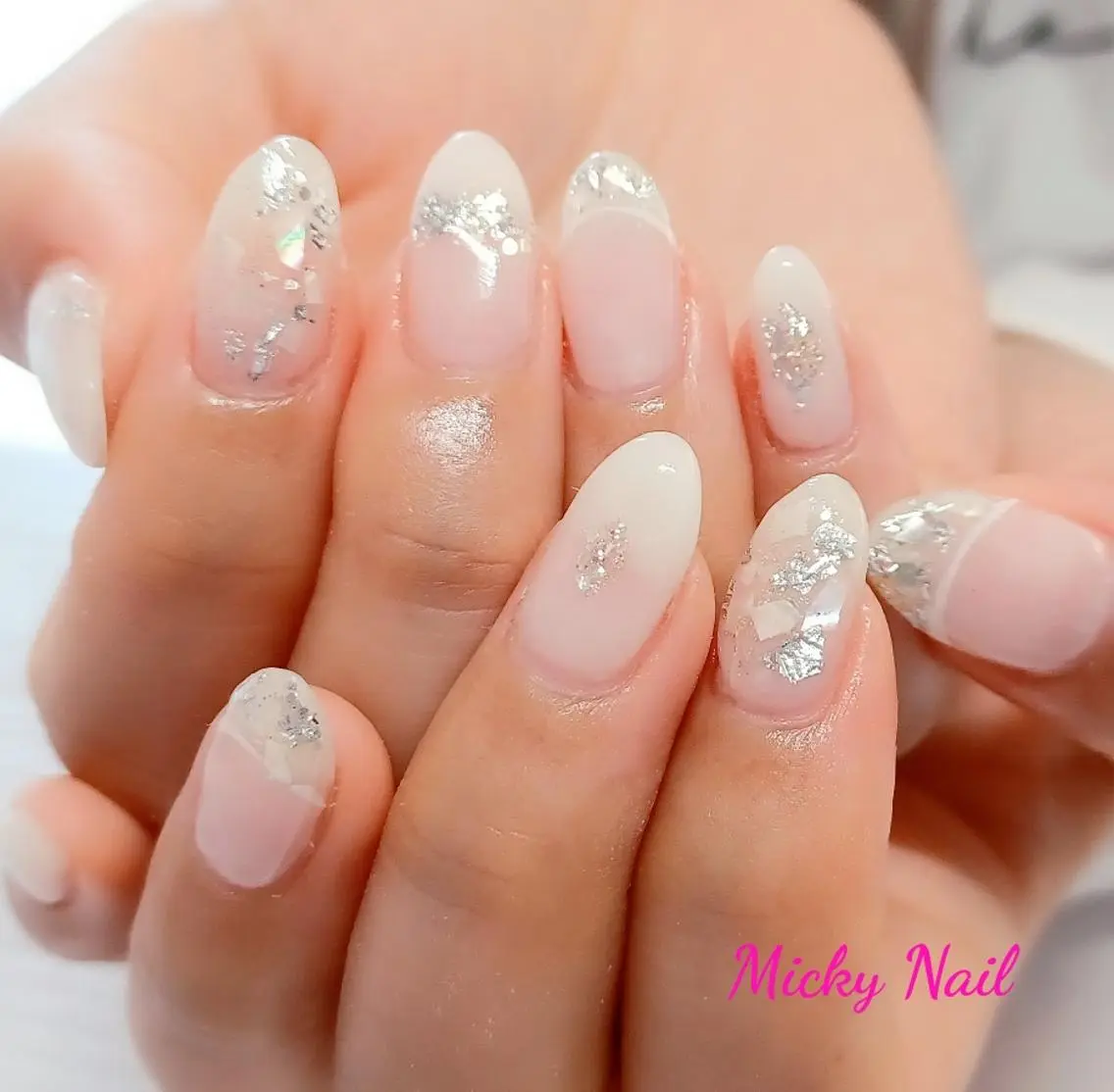 ネイル キラキラネイル ホワイト Micky nail chikushinoのその他イメージ