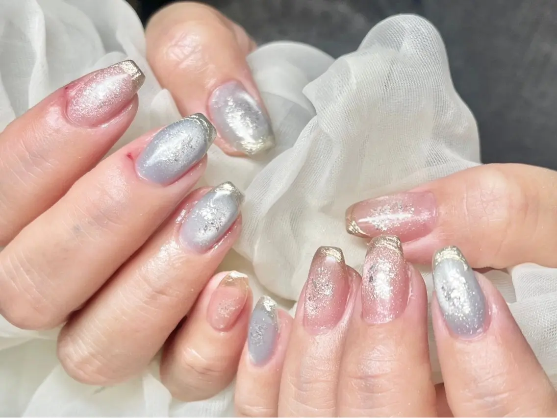 ネイル 長さ出し フレンチネイル ジェルネイル グラデーション 韓国ネイル ハンドネイル Nail&eye Belire 新宿のネイルデザイン