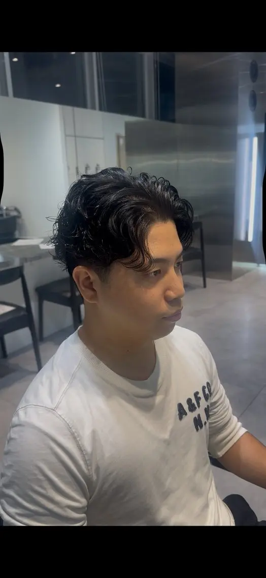 ショート パーマ メンズ オールバック メンズパーマ スパイラルパーマ 似合わせパーマ🔥 河浪 大智のヘアスタイル