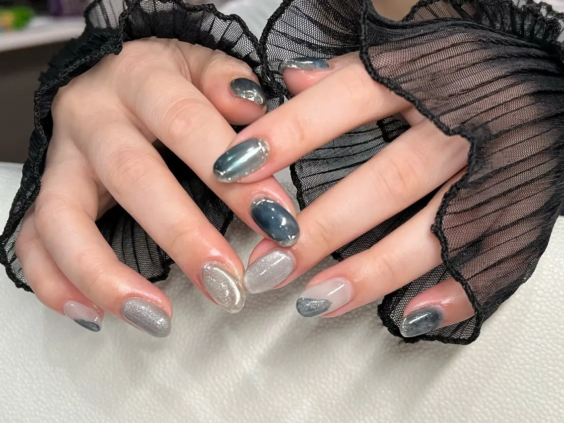 🍑🍇ニュアンスカラー 爪に優しい【フィルイン】✨の写真