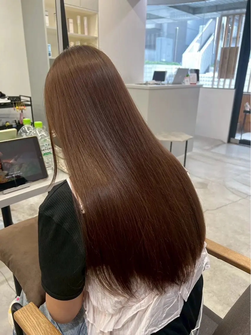 ロング パーマ トリートメント 透明感×艶カラー ✨️美髪縮毛🍒リオのヘアスタイル