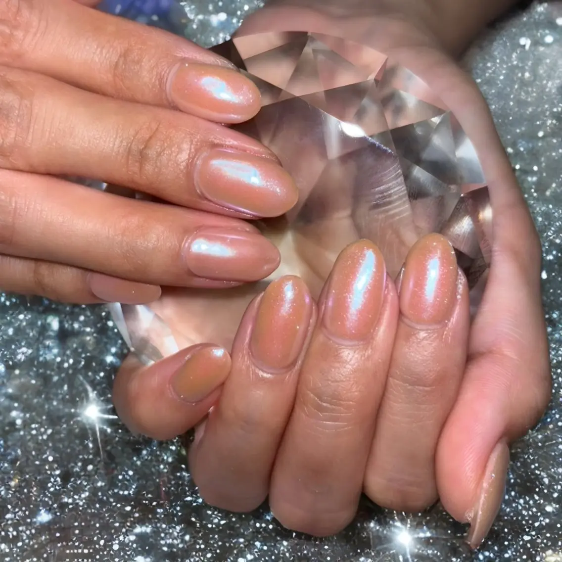 ネイル ミラーネイル ピンク シンプルネイル ハンドネイル 💎女性専用💎浅草 /蔵前/押上makiのネイルデザイン