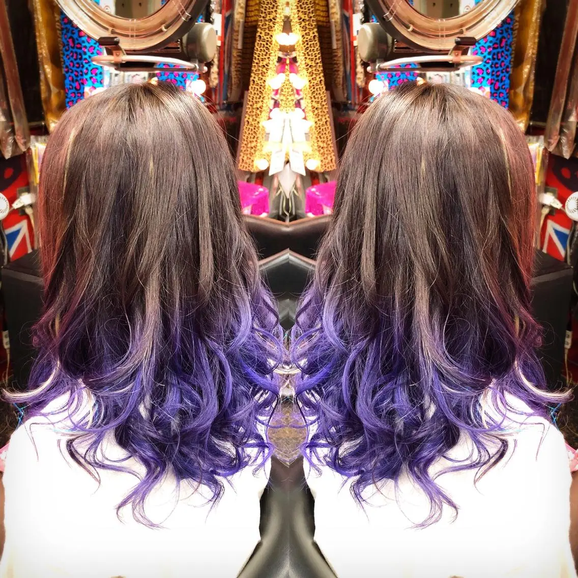 セミロング カラー ブリーチ グラデーションカラー ヘアカラー 今泉 周のヘアスタイル