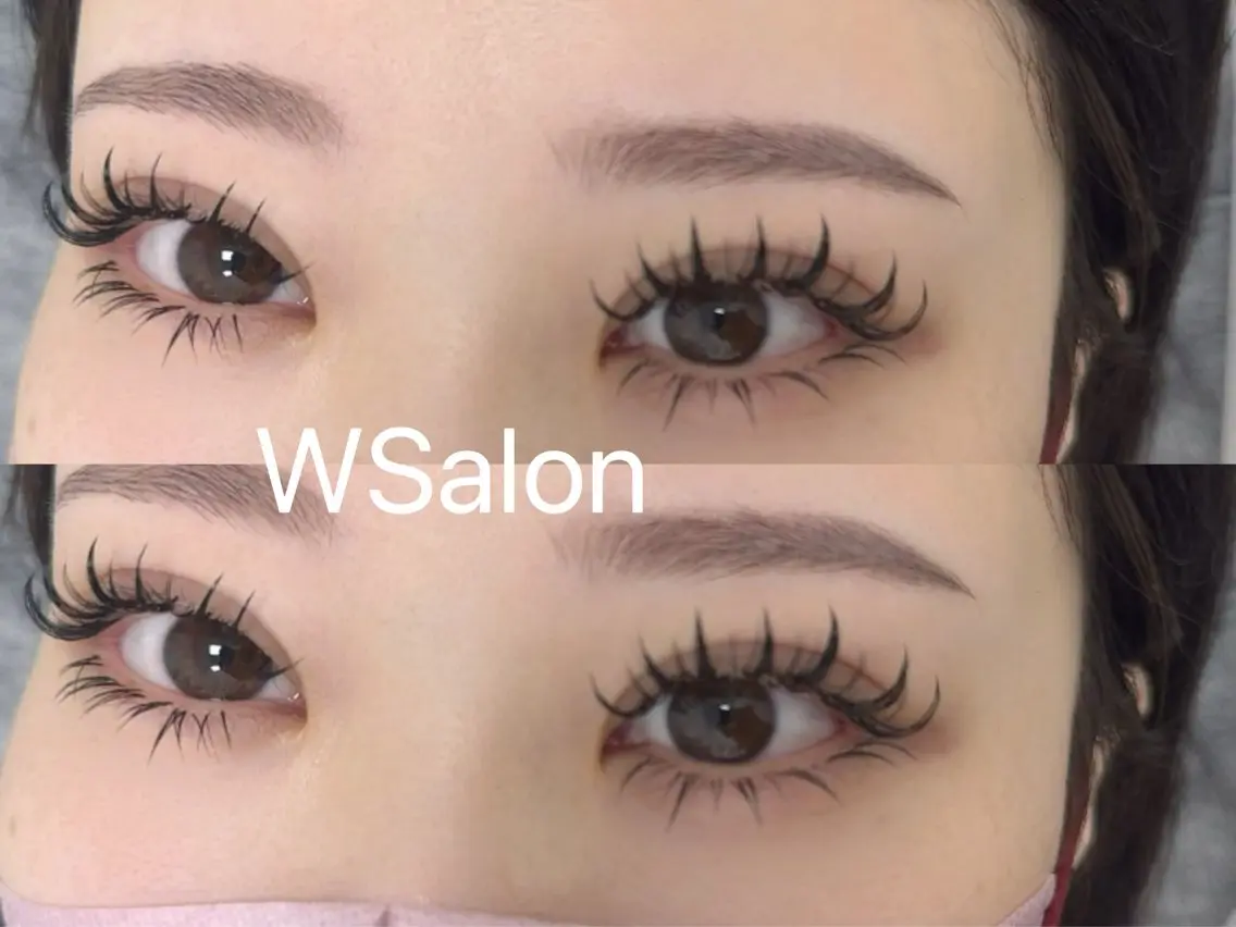 マツエク・マツパ 付け放題 バインドロック カラーマツエク フラットラッシュ 韓国風マツエク W Salon アイラッシュのマツエク・マツパデザイン