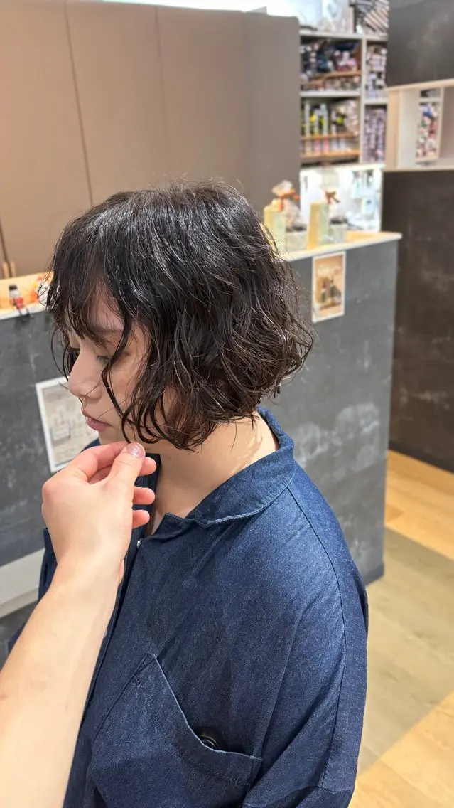 パーマ ボブ 菊池 蓮のヘアスタイル
