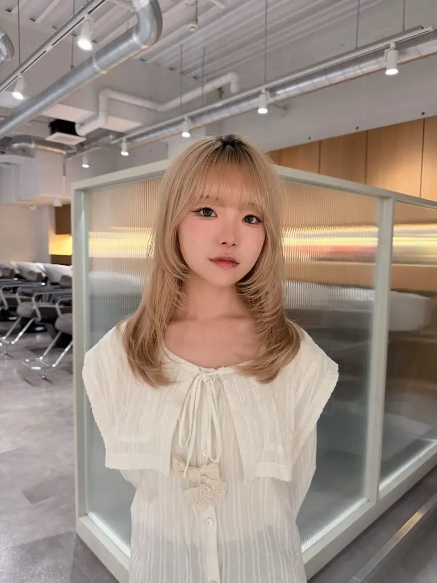 ロング ハッシュカット レイヤーカット カット 🐰カットモデル募集 🐰大場杏里🐰のヘアスタイル