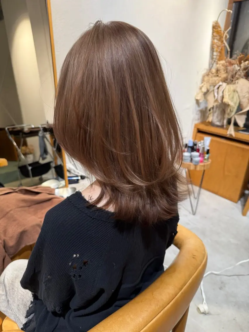 ミディアム 🔥コテ巻き風 ボブパーマ🔥のヘアスタイル