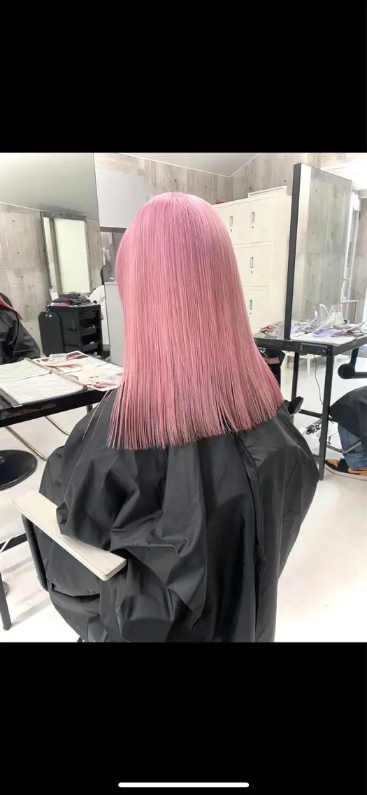 ミディアム カラー カット ピンク🎀/艶カラー /SAKURA🎀のヘアスタイル