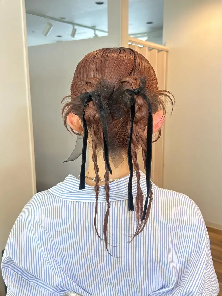 セミロング ヘアアレンジ ヘアセット Hanon 美桜のヘアスタイル