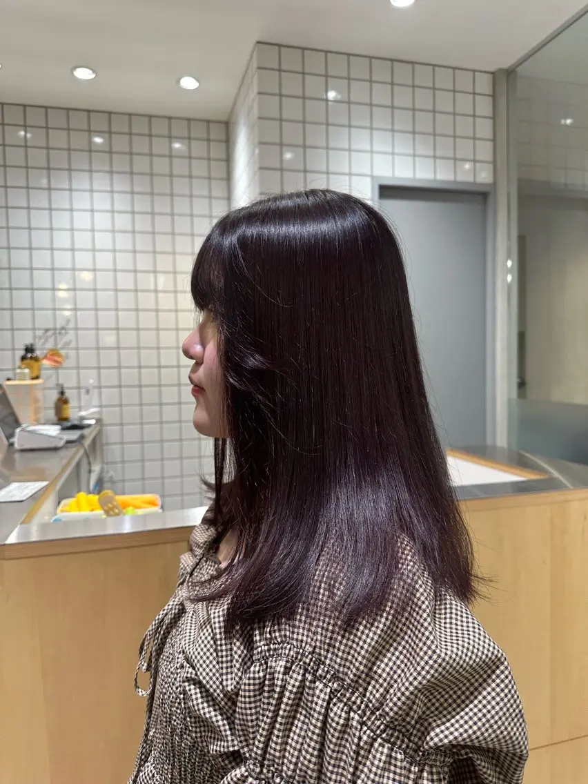 セミロング ヘアカラー 🍇透明感カラー/ カットひかる🍒のヘアスタイル