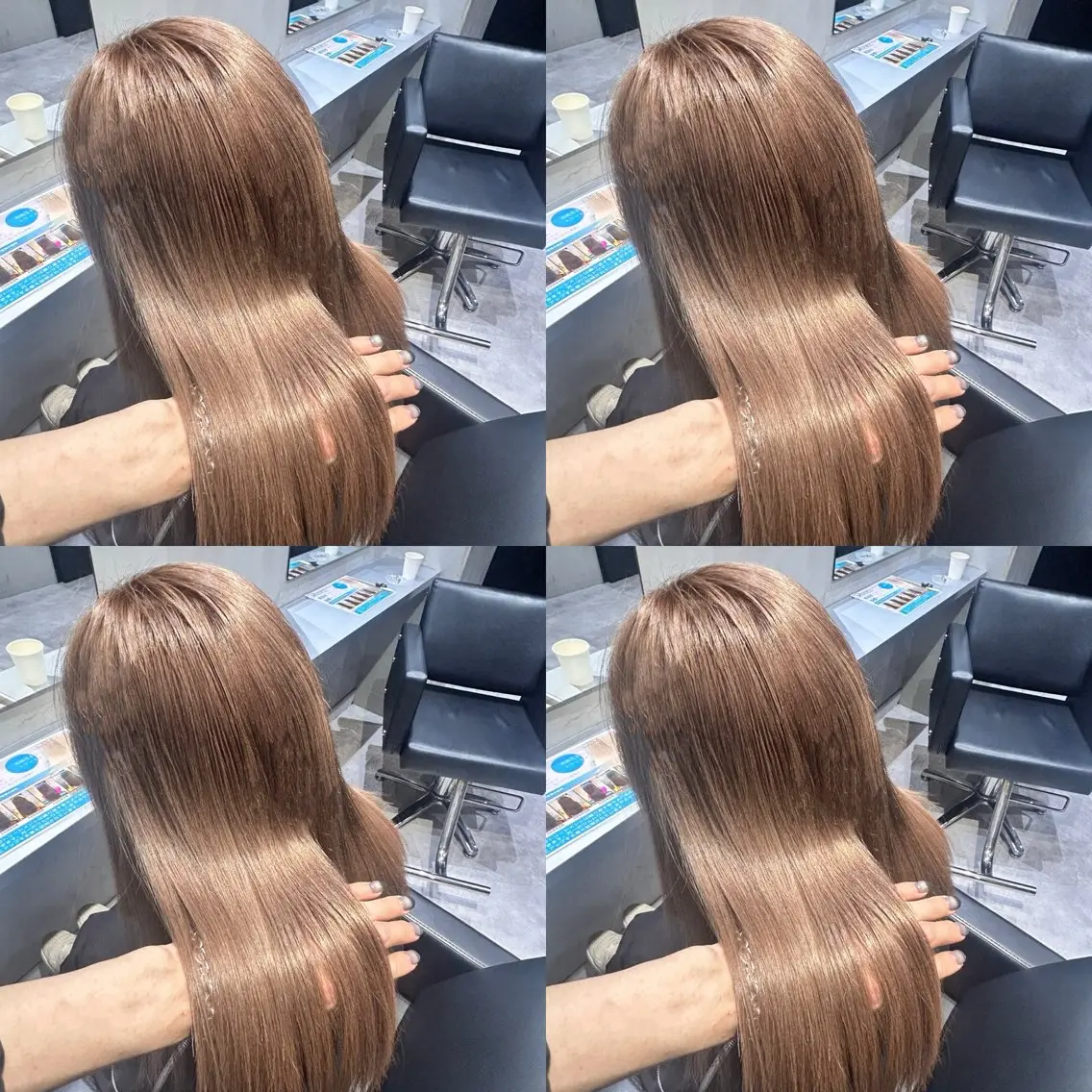 💎透明感カラー➕トリートメント(オリーブ、グレージュ、ベージュ、ボルドー、ピンク、ラベンダー）カラーモデルの写真