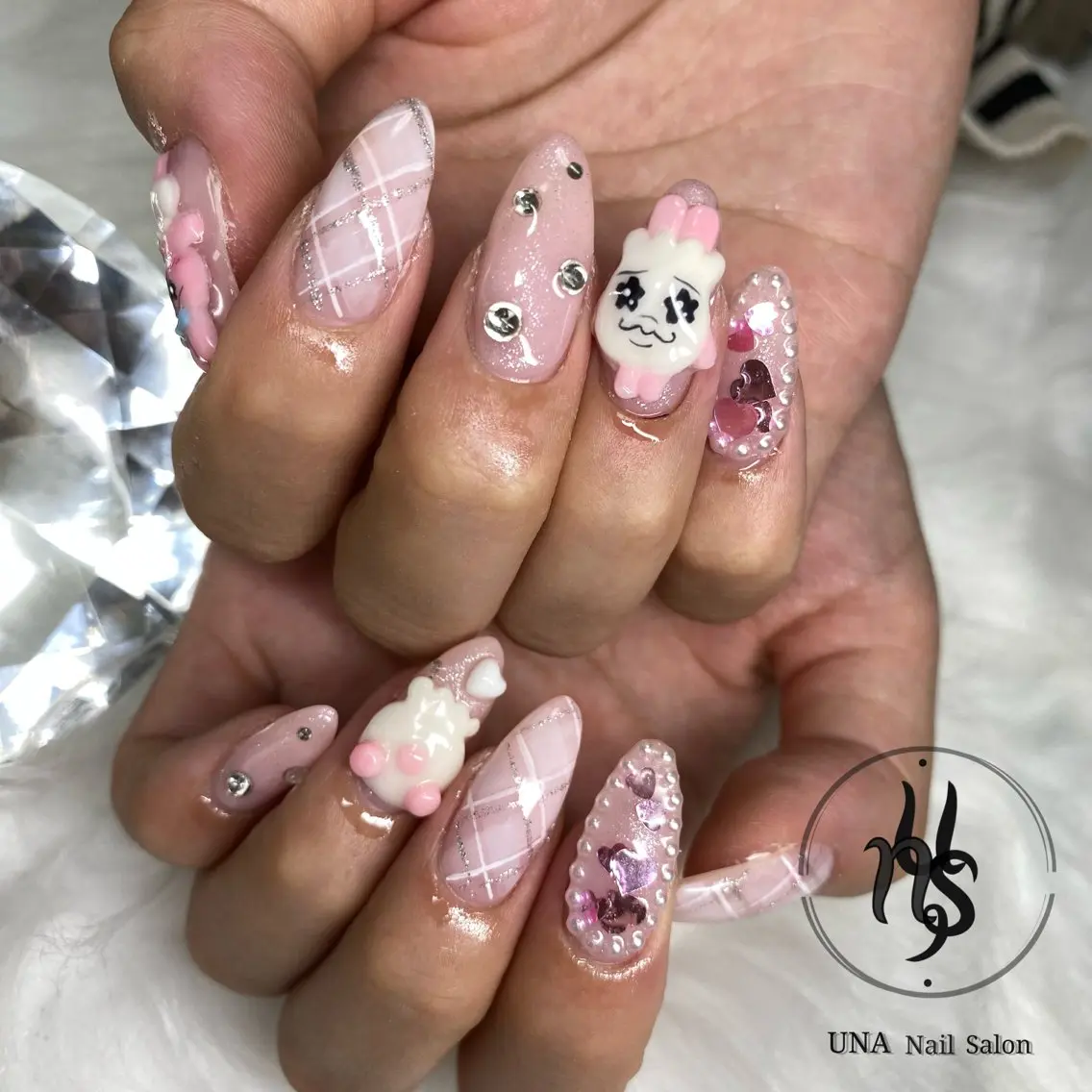 ネイル アートネイル フレンチネイル ジェルネイル グラデーション ロングネイル ハンドネイル una nail salonのネイルデザイン