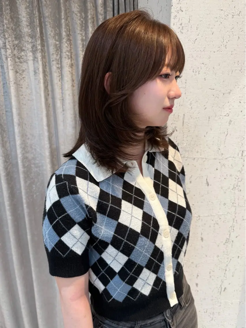 ミディアム カラー ブラウンカラー カット ヘアカラー トリートメント mai / linoah˚✧のヘアスタイル