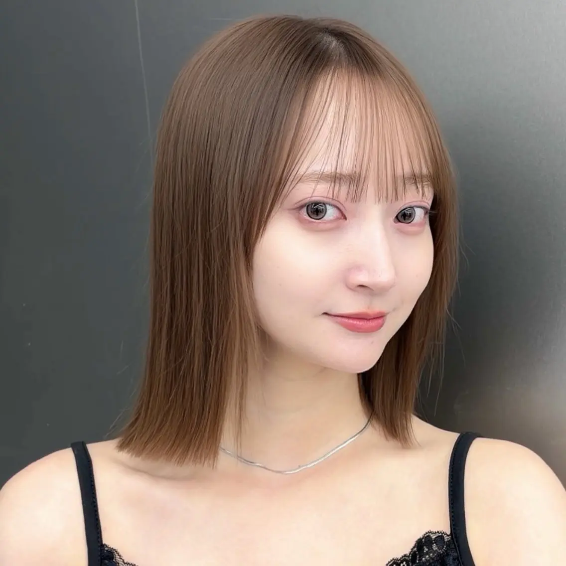 ミディアム 縮毛矯正 トリートメント あやか/横浜/ ボブ/透明感カラーのヘアスタイル