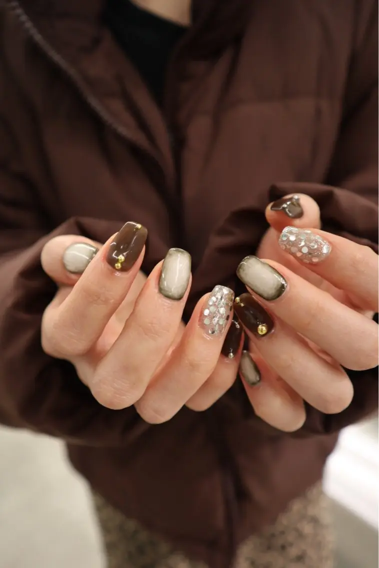 ネイル ブラウン ハンドネイル chika / nailのネイルデザイン