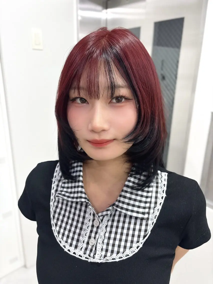カラー ボルドーカラー レッドカラー ヘアカラー 艶カラー💞 amiのヘアスタイル