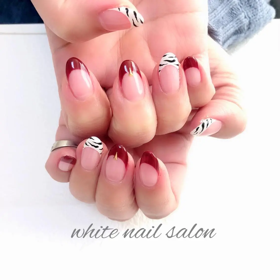 ネイル アートネイル フレンチネイル ジェルネイル ハードジェル 持ち込み ハンドネイル white nail salonのネイルデザイン
