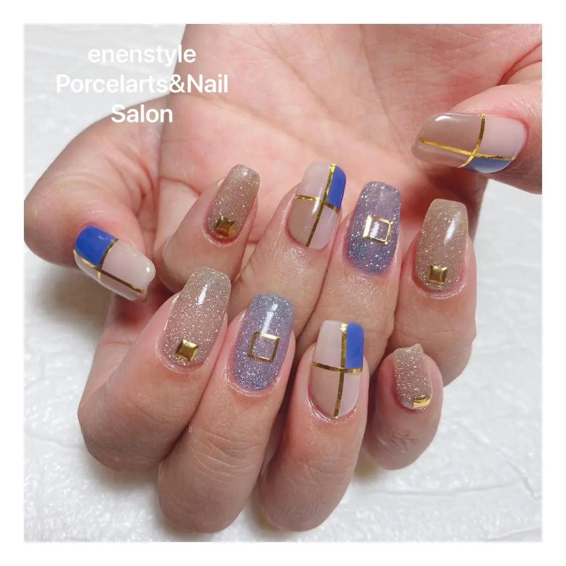 ミディアム ネイル ハンドネイル 🐾enen style 🐾のネイルデザイン