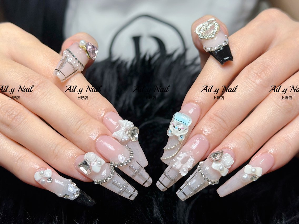 ネイル アートネイル ジェルネイル マグネットネイル ニュアンスネイル シンプルネイル ハンドネイル AiLy Nail 上野店のネイルデザイン