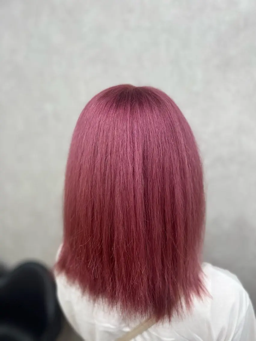 ミディアム カラー ピンクカラー ローズカラー ぴんく髪の美容師🎀 🖤ゆうなのヘアスタイル