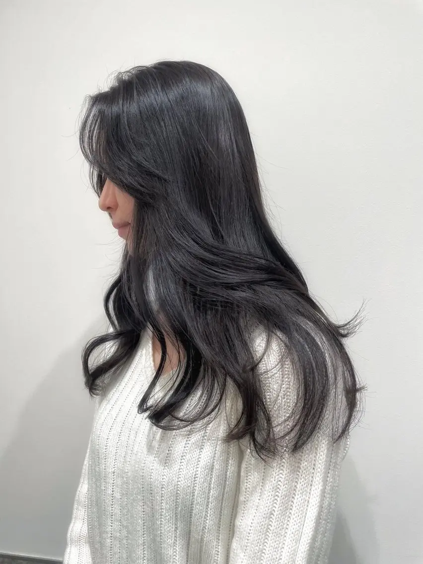 ロング カラー ヘアアレンジ アッシュ アッシュブラウン ブルーカラー ブルーラベンダー ブラウンカラー 憧れの艶ハイトーンへ 🌙サイダサキのヘアスタイル