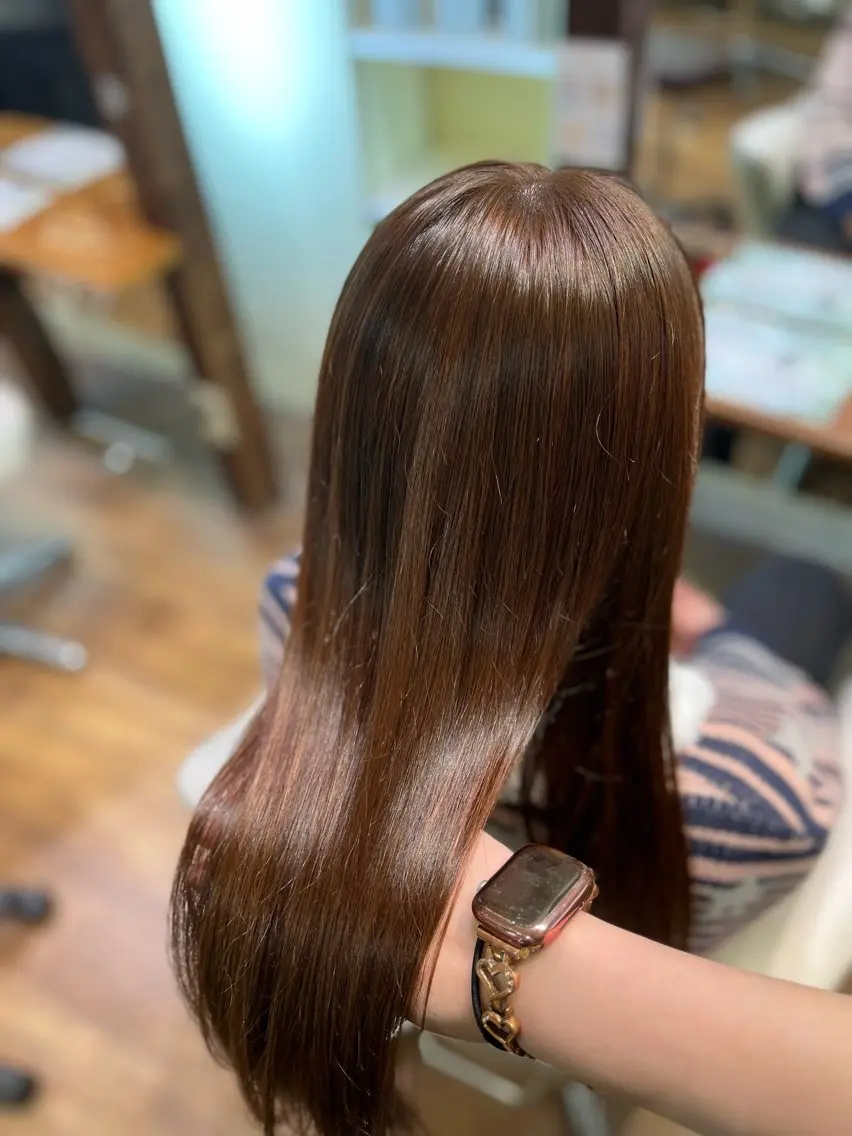 ロング カラー ブラウンカラー チョコレートブラウン ぴんく髪の美容師🎀 🖤ゆうなのヘアスタイル